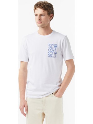 Scotch & Soda Scotch&soda Regular Fit Left Chest Logo Erkek Beyaz T-Shirt