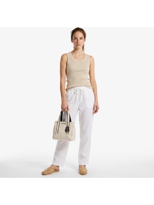 Nautica Kadın Beyaz Regular Fit Pantolon
