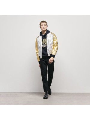 The Kooples Erkek Renk Bloklu Gümüş Bomber Ceket