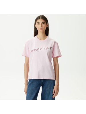 The Kooples Kadın Baskılı Bisiklet Yaka Pembe T-Shırt