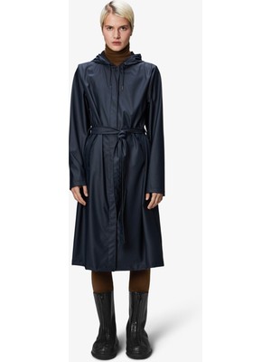 Rains A-Line Longer W3 Kadın Lacivert Yağmurluk