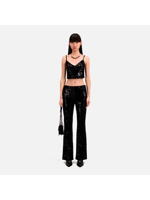 The Kooples Kadın Siyah Payetli Bluz
