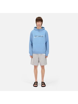 The Kooples Erkek Baskılı Kapüşonlu Mavi Sweatshırt