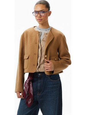 Tommy Hilfiger Wool Blend Lady Kadın Kahverengi Ceket