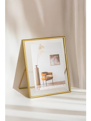 Empressco Modern Altın Metal Cam Fotoğraf Çerçevesi 20X25CM, Şık Dekorasyon Parçası
