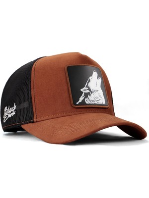 BlackBörk Kurt Logolu Camel-Siyah Trucker Şapka