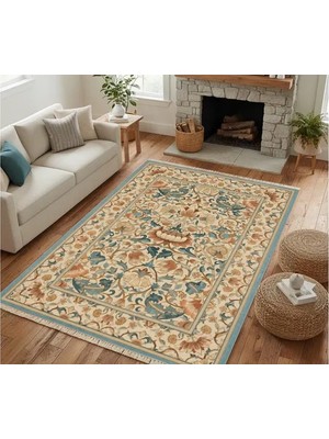 Vivense Terra Blue Dokuma Taban Halı, 566 Yng 80X200 cm