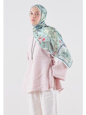 Fresh Scarfs Blooming Summer Desen Rami Viskon Şal Derin Yeşil
