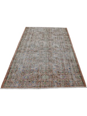 Kilim Antik El Dokuma Eskitme Yün Salon Halısı 1619 - Vintage - Çok Renkli