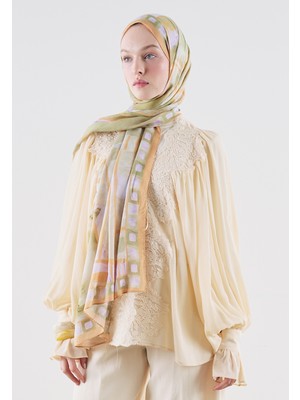 Fresh Scarfs Abstract Blocks Desen Rami Viskon Şal Turuncu
