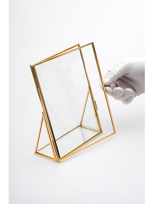 Empressco Gold Pirinç Cam Dikey Masaüstü Fotoğraf Çerçevesi, Şıklık ve Zarafet