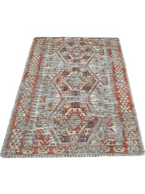 Kilim Antik Pastel Bukleli Pamuklu Kilim 1667 - Vintage - Çok Renkli