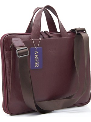 ABESS Premium Hakiki Deri Evrak Çantası - Lüks Gerçek Deri Laptop Çantası - Unisex İnce Tasarım 15.6 İnç Uyumlu (A5276B) | İş & Ofis