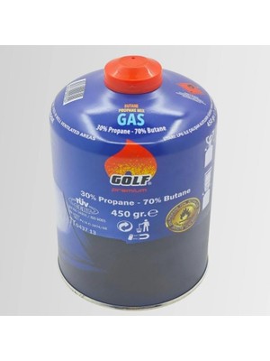 Golf, Gaz Kartuşu Bütan Propan, 450 gr Valfli