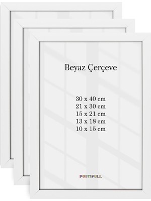 Empressco Set Halinde Beyaz Çerçeve, Duvar ve Poster Çerçevesi, 3'lü Paket
