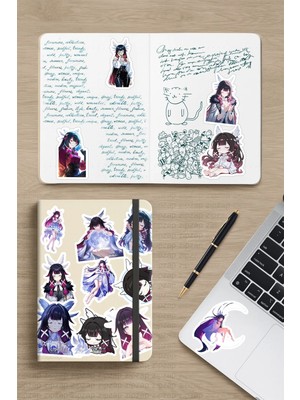 Zipzap Columbina Damselette Genshin Impact Telefon Laptop Journal Yapışkanlı Folyo Sticker Paketi (20 Adet)