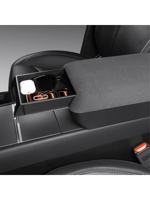 Tesla Model Y Juniper (2025+) Uyumlu Ergonomik Kol Dayama Yükseltici ve Gizli Saklama Kutusu - Konforlu Sürüş Destek Seti