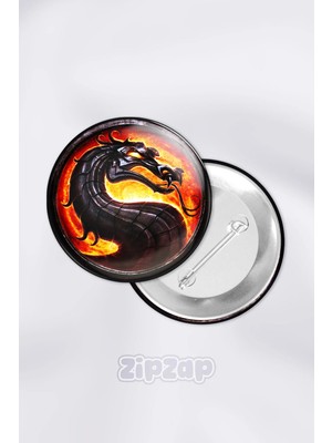 Zipzap Mortal Kombat Video Oyun Çanta Süsü Iğneli Buton Rozet Seti (1 Adet)