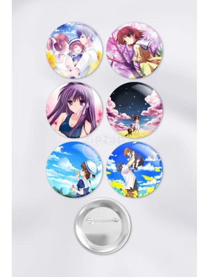 Zipzap Clannad After Story Çanta Süsü Rozet Iğneli Buton Rozet Seti (6 Adet)