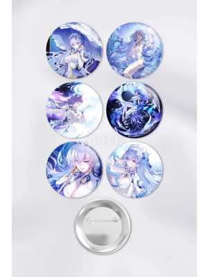 Zipzap Cantarella Wuthering Waves Gacha Çanta Süsü Rozet Iğneli Buton Rozet Seti (6 Adet)