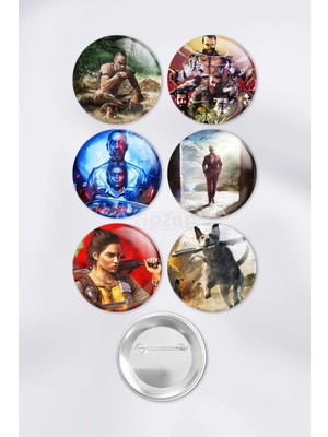 Zipzap Farcry Video Oyun Bilgisayar Oyunu Çanta Süsü Rozet Iğneli Buton Rozet Seti (6 Adet)