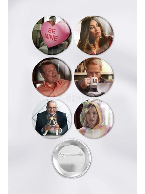 Zipzap Modern Family Çanta Süsü Rozet Iğneli Buton Rozet Seti (6 Adet)