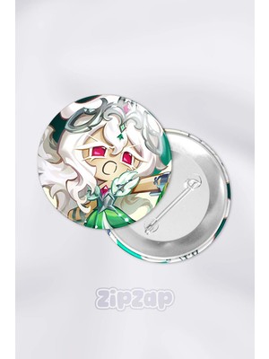 Zipzap Cookie Kingdom White Lily Cookie Çanta Süsü Rozet Iğneli Buton Rozet Seti (1 Adet)