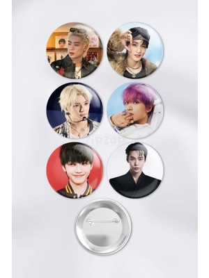 Zipzap Nct Çanta Süsü Rozet Iğneli Buton Rozet Seti (6 Adet) Jaehyun Taeyong Mark Haechan Jaemin Doyoung