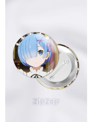 Zipzap Rem Re:zero Çanta Süsü Rozet Iğneli Buton Rozet Seti (1 Adet)