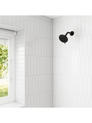 The Vivia Pfister Evrensel Duş Başlığı, Duş Kolu Dahil Değil, 5 Fonksiyonlu, 1,75 Gpm, Mat Siyah Kaplama, 015WS2UT01B