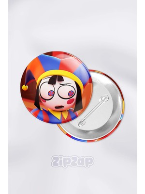 Zipzap Pomni -Tadc The Amazing Digital Circus Çanta Süsü Rozet Iğneli Buton Rozet Seti (1 Adet)