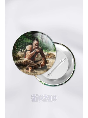 Zipzap Farcry Video Oyun Bilgisayar Oyunu Çanta Süsü Rozet Iğneli Buton Rozet Seti (1 Adet)