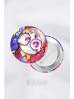 Zipzap Tadc The Amazing Digital Circus Anime Animasyon Çanta Süsü Rozet Iğneli Buton Rozet Seti (1 Adet)