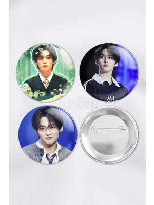 Zipzap Lee Know Stray Kids Kpop Çanta Süsü Rozet Iğneli Buton Rozet Seti (3 Adet)