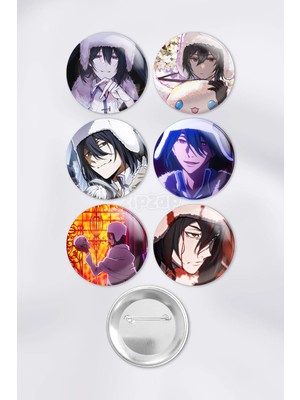 Zipzap Fyodor Dostoevsky Bungou Stray Dogs Çanta Süsü Rozet Iğneli Buton Rozet Seti (6 Adet)