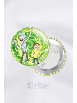 Zipzap Rick And Morty Anime Animasyon Çanta Süsü Rozet Iğneli Buton Rozet Seti (1 Adet)