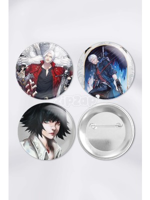 Zipzap Devil May Cry Video Oyun Bilgisayar Oyunu Çanta Süsü Rozet Iğneli Buton Rozet Seti (3 Adet)