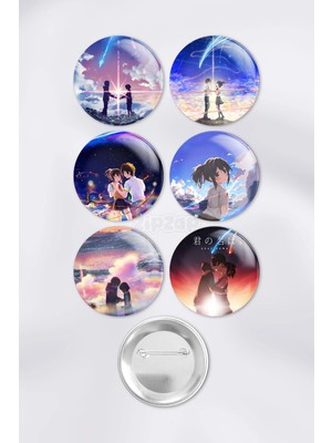 Zipzap Your Name Kimi No Na Wa Çanta Süsü Rozet Iğneli Buton Rozet Seti (6 Adet)