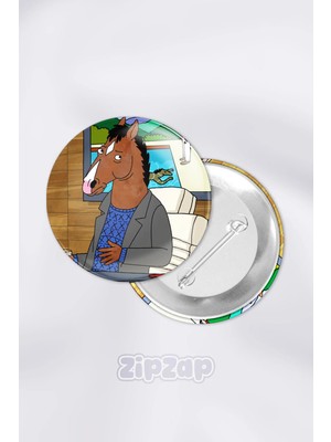 Zipzap Bojack Horseman Çanta Süsü Rozet Iğneli Buton Rozet Seti (1 Adet)