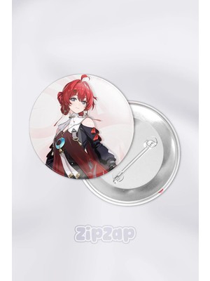 Zipzap Danjin Wuthering Waves Gacha Çanta Süsü Rozet Iğneli Buton Rozet Seti (1 Adet)