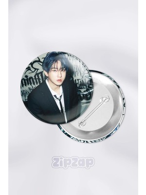 Zipzap Changbin Stray Kids Kpop Çanta Süsü Rozet Iğneli Buton Rozet Seti (1 Adet)