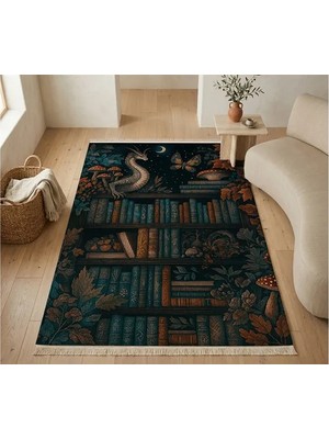 Vivense Ejderha Kütüphanesi Dokuma Taban Halı, 629 Yng 100X150 cm