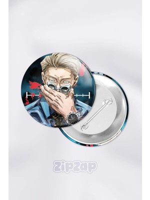 Zipzap Kento Nanami Jujutsu Kaisen Çanta Süsü Rozet Iğneli Buton Rozet Seti (1 Adet)