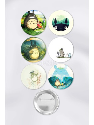 Zipzap My Neighbor Totoro Tonari No Totoro Çanta Süsü Rozet Iğneli Buton Rozet Seti (6 Adet)