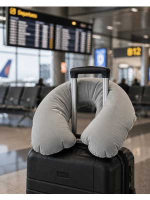 Armüz Taşınabilir Şişme Boyun Yastığı Yolculuk Için Rahat Uyku Destek Minderi