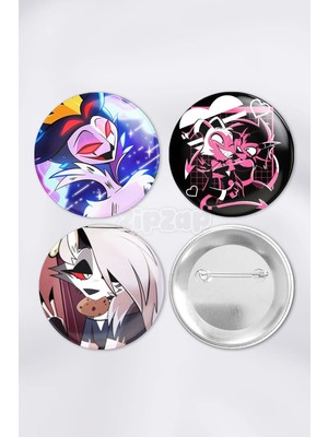 Zipzap Helluva Boss Stolas Blitz Anime Animasyon Çanta Süsü Rozet Iğneli Buton Rozet Seti (3 Adet)