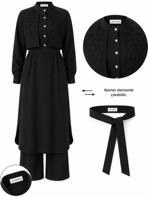 Sevanna Sahra Nakış Detaylı Tunik & Pantolon Takım
