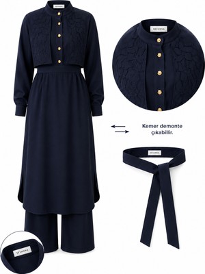 Sevanna Sahra Nakış Detaylı Tunik & Pantolon Takım