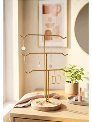 Empressco Şık Eskitme Gold Takı Seti, Modern Küpe, Kolye ve Yüzüklerle Tarzınızı Tamamlayın