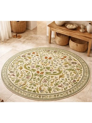 Vivense Lale Bahçesi Dokuma Taban Halı, 607 Yng 120X120 cm